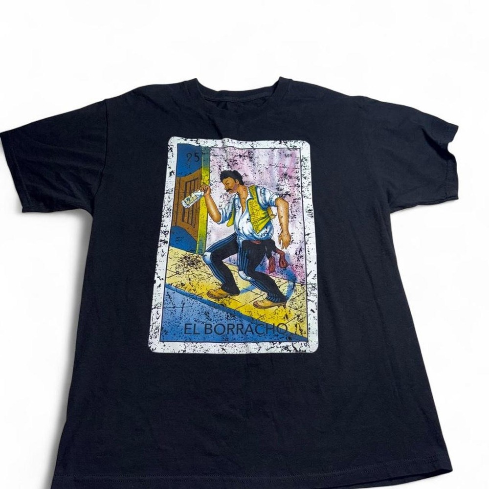 Black El Borracho Tarot Card T-Shirt